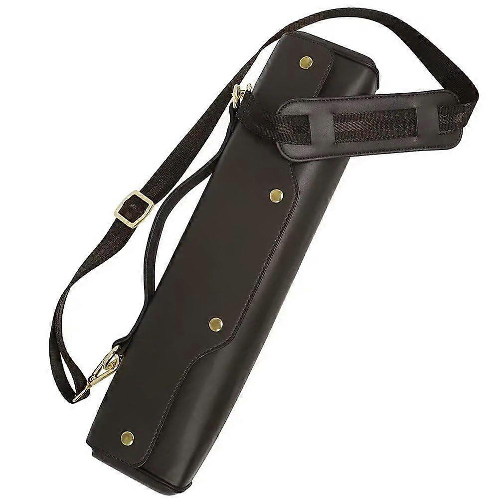 Waterproof Flute Case with Adjustable Shoulder Strap Fits 17Hole Flute Storage Bag Brown