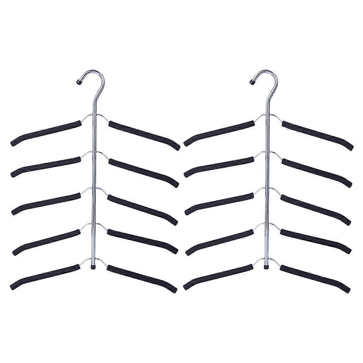Closet Space Saving Hangers, Heavy Duty Multilayer Clothes Organizer with NonSlip Padding, 2 Pack
