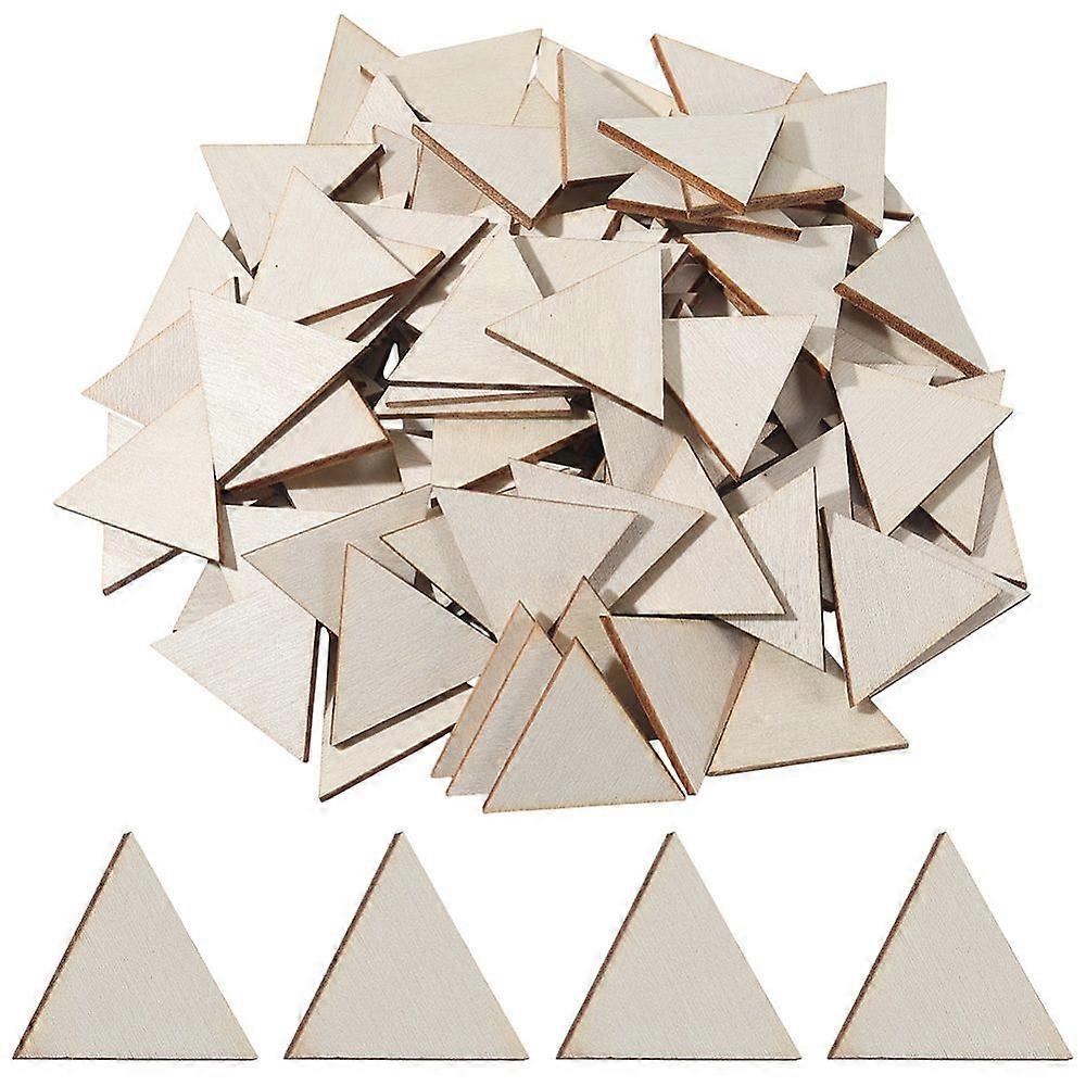 200pcs Unfinished Wood Cutout Triangle White 29.5x25.5x2mm