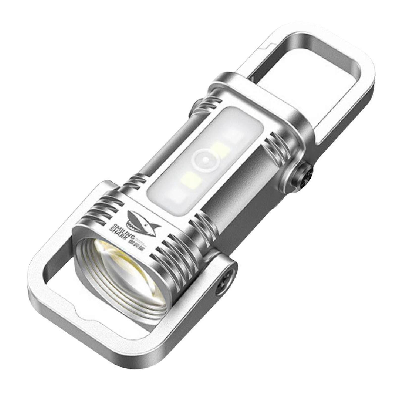 Mini Keychain Flashlight with Oversized Floodlight, TypeC Rechargeable LED Torch, IPX4 Waterproof for Outdoor Hiking Camping