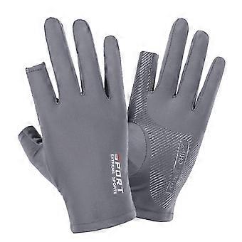 Sport Atmungsaktive kühlende Ice Silk Handschuhe UPF50+ Sonnenschutz zum Radfahren, Angeln & Autofahren