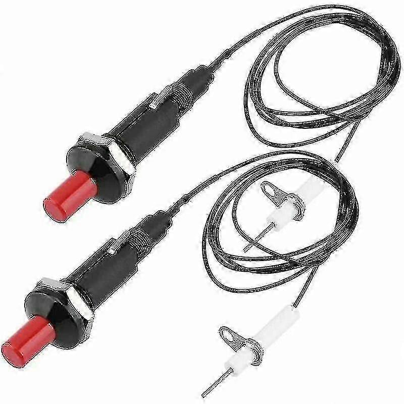 Gas grill piezo igniter with heat resistant button