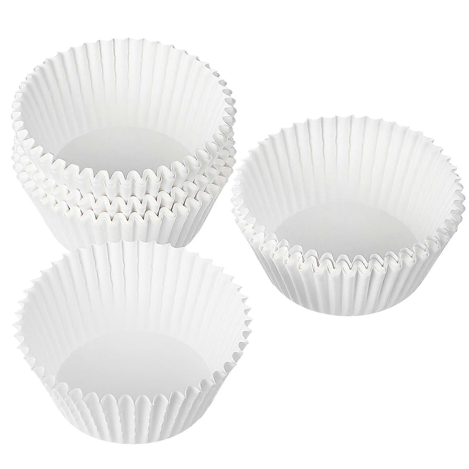 White Cake Baking Cups for Home Paper 100Pcs Cupcake Wrappers