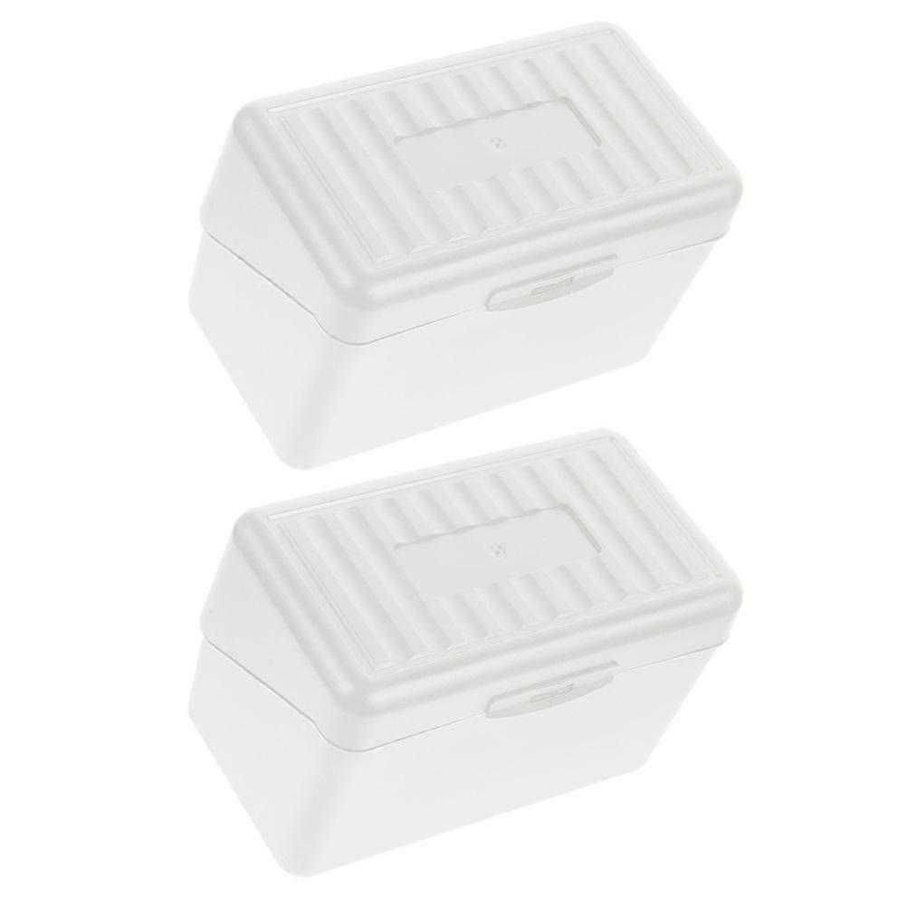 Card Box for Business Plastic Storage Organizer 2Pcs