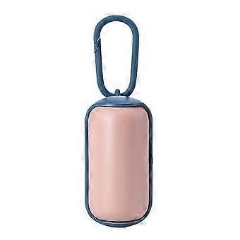 Dog Poop Bag Dispenser with Clip and 15 Waste Bags, Pink Portable Pet Waste Holder for Dogs