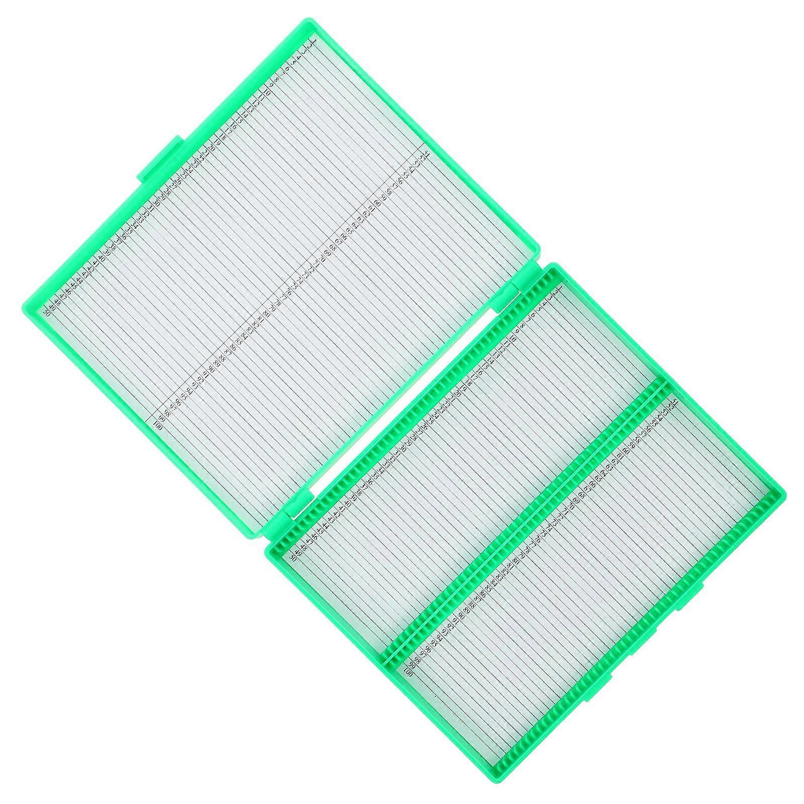 Laboratory Microscope for Storage 5Pcs Plastic Organizer Case Green
