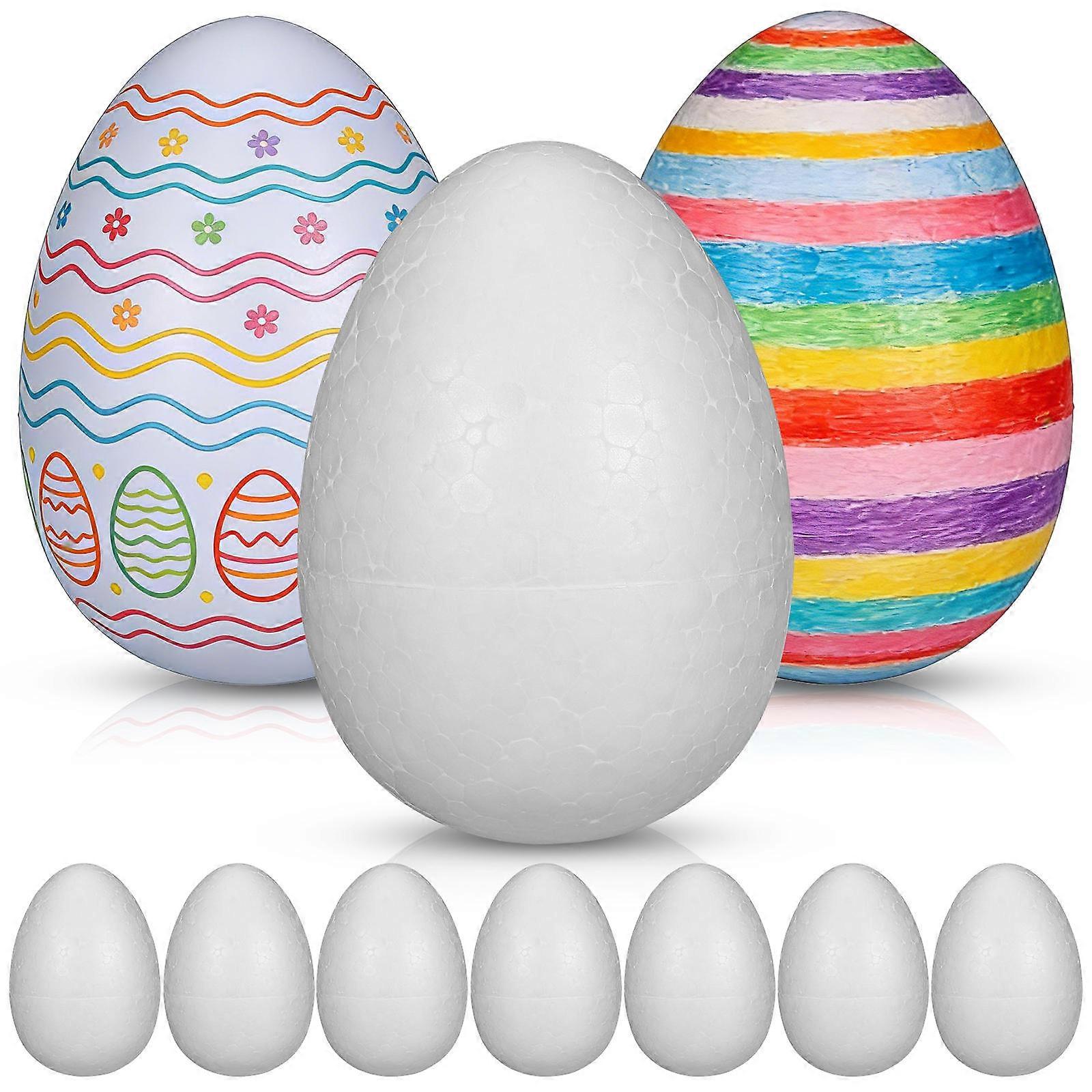 Egg Foam DIY Easter Egg for Decor 10Pcs White Solid Painting Eggs