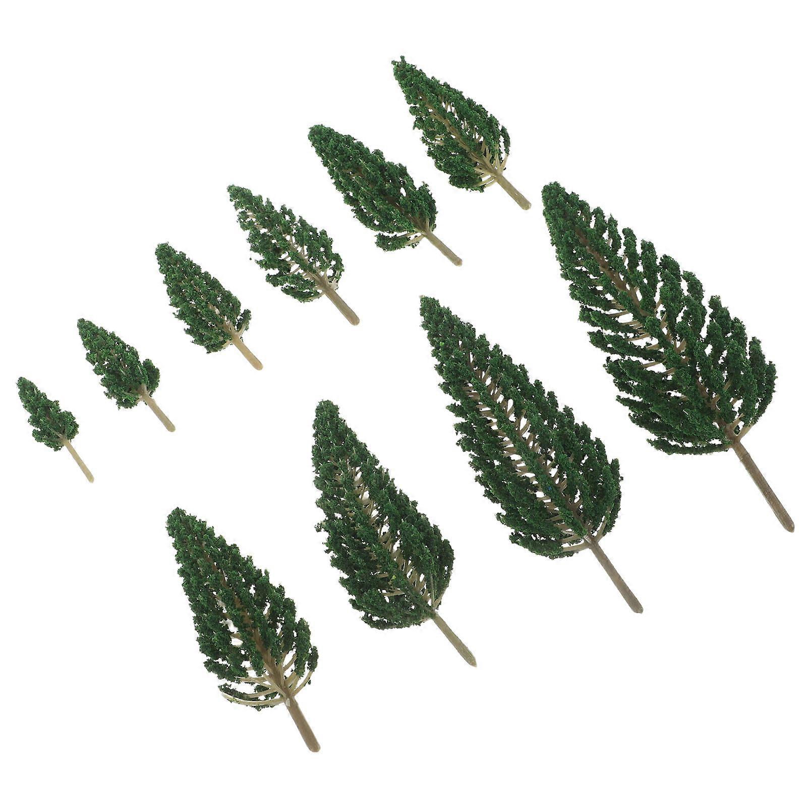 Sand Table Model Tree Miniature Trees for Decor 18Pcs Green Plastic