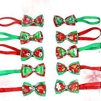 15pcs Weihnachten Haustier Hund Fliege Hundehalsband Krawatten Verstellbare Krawatten Haustierzubehör (gemischte Farben)