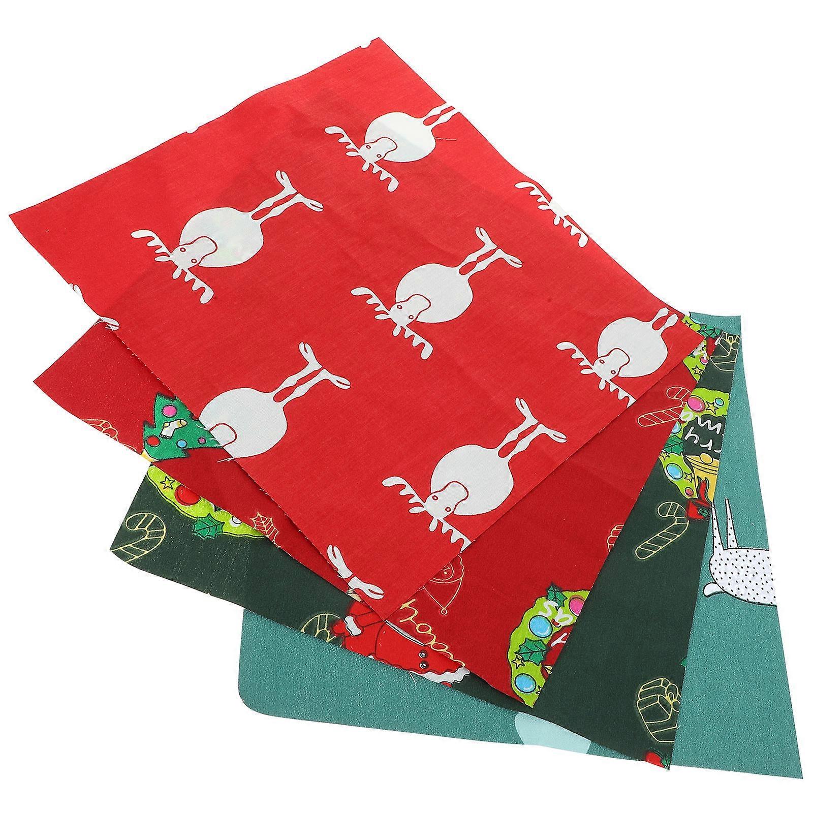 4 Sheets Cotton Craft Patchwork Cloth Printed Pattern DIY Fabric Sewing Cloth