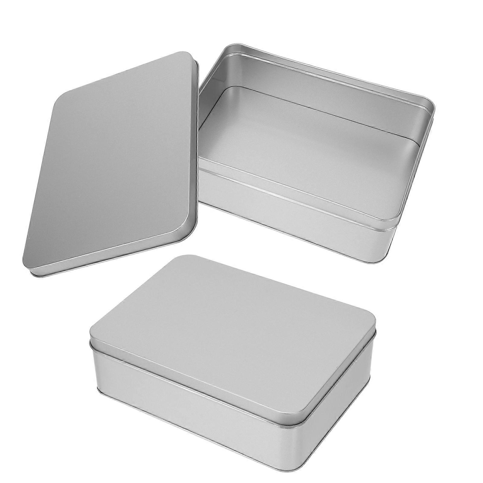 2pcs Large Rectangular Letter Storage Box Iron Boxes Cards Coin Storage Box