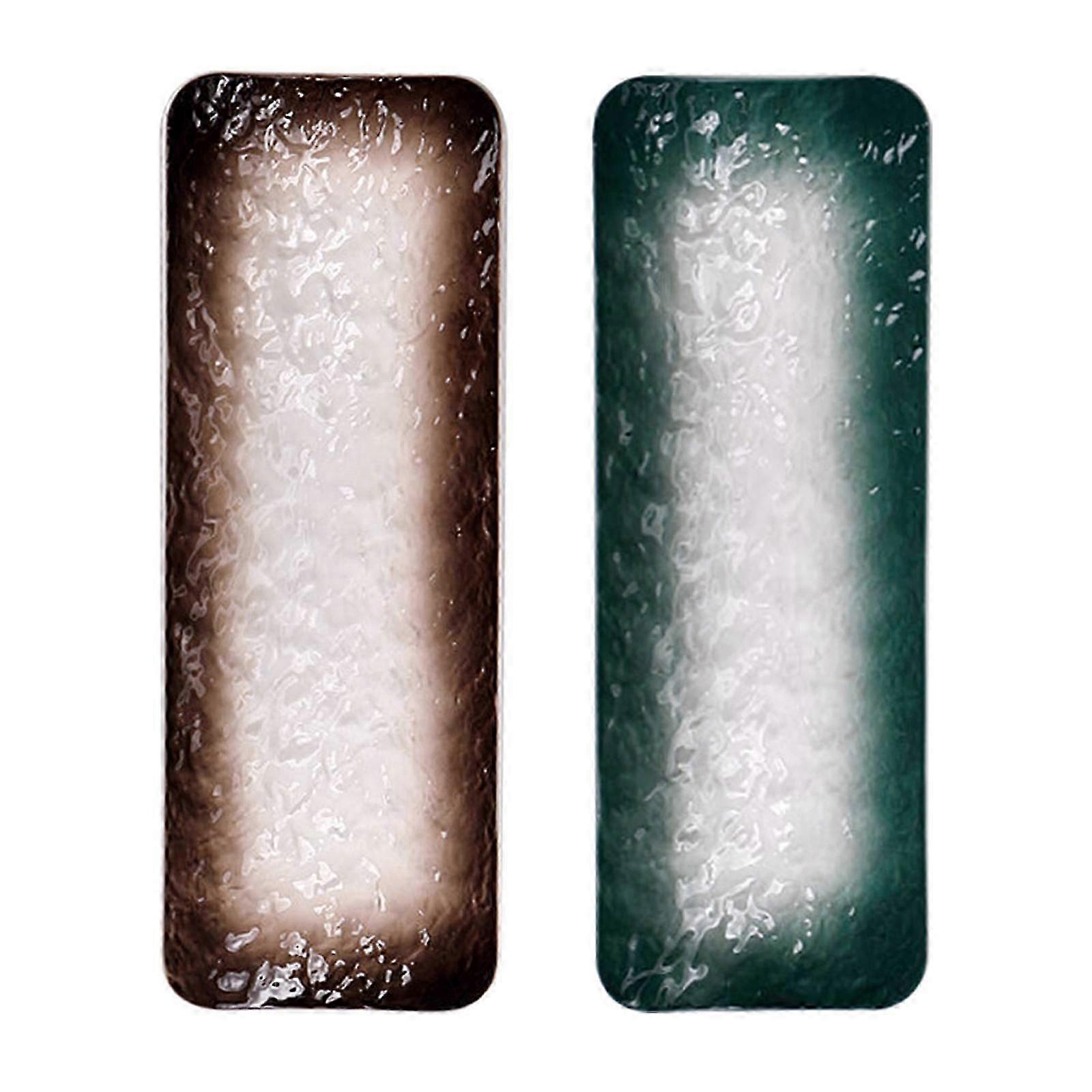 Rectangular Ceramic Sushi Plates | Assorted Color | 2Pcs | For Family Dinner & Party Serving