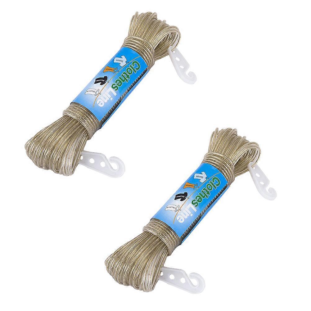 Hanging Clothes Rope Windproof PVC for Clothes Drying Use 2Pcs