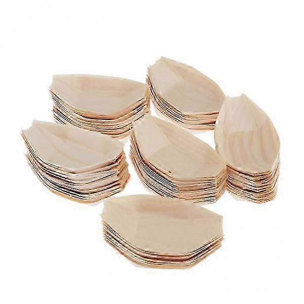 2x Wooden Compostable Trays - Biodegradable Disposable Eco Friendly Serving