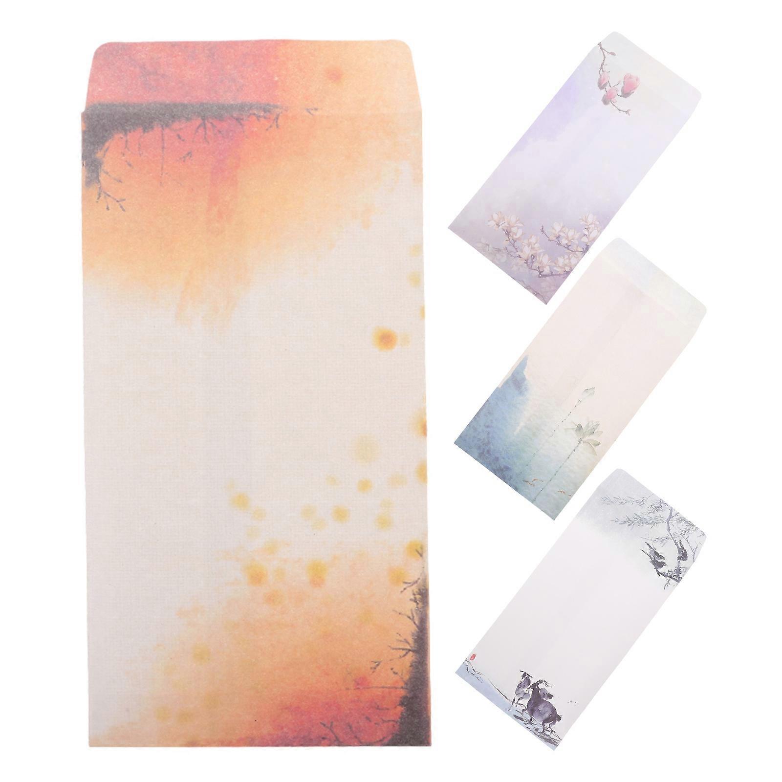 Ancient Style 4Pcs Multi-Function Paper Envelopes for Writing Use