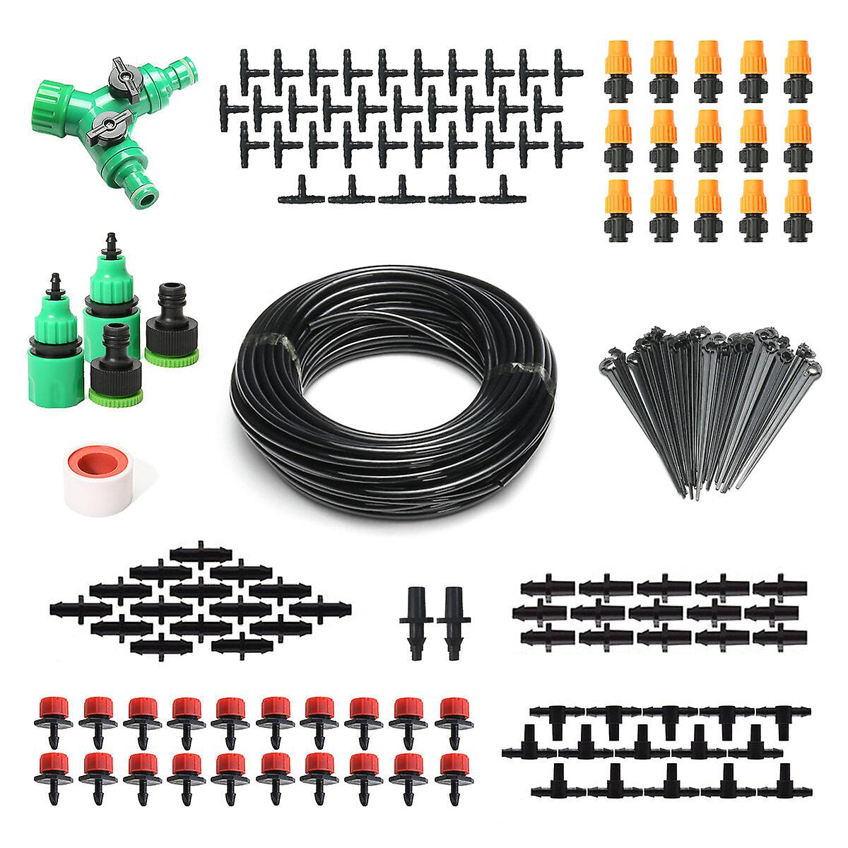 157Pcs Micro Drip Irrigation System Plant Self Watering Garden 40m Hose Kit