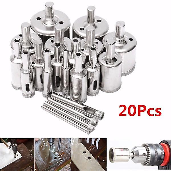 20pcs 4-40mm חור יהלום מסור מקדח להגדיר עבור אריחים שיש זכוכית קרמית