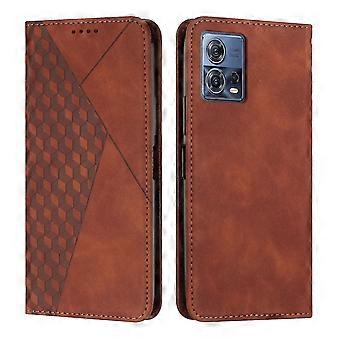 Compatible With Motorola Moto Edge 30 Fusion Case Pu Leather Wallet Magneitc Case With Stand And Credit Slots Cover - Brown