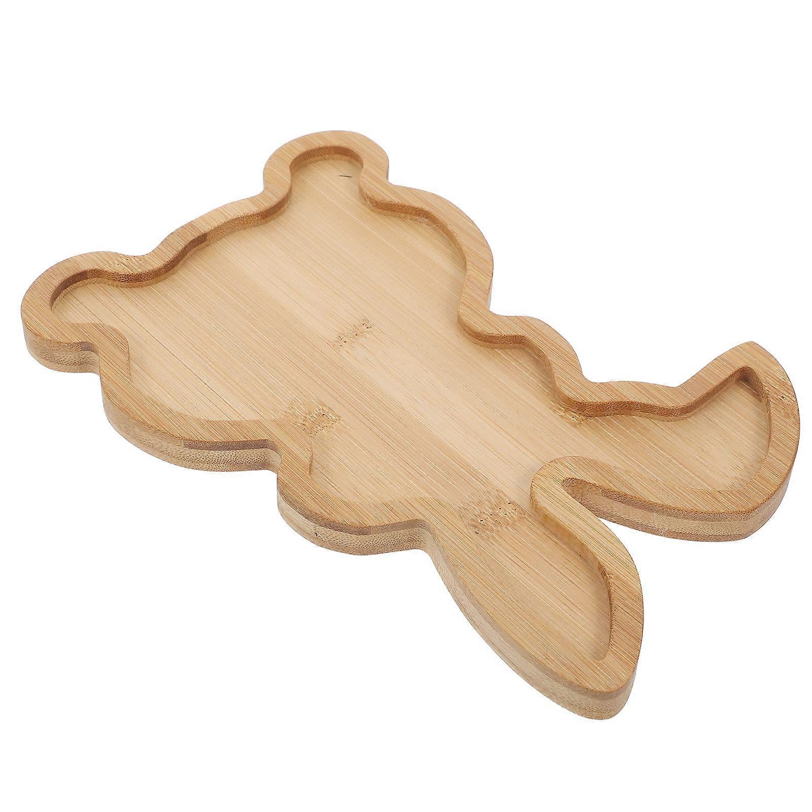 Rustic Easter Bunny Shape Serving Tray for Snacks 3Pcs Wooden Set
