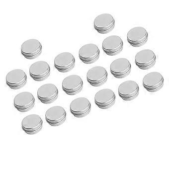 Silver Aluminum Cream Jar for Storage Use 20Pcs Screw-Thread Cosmetics Boxes