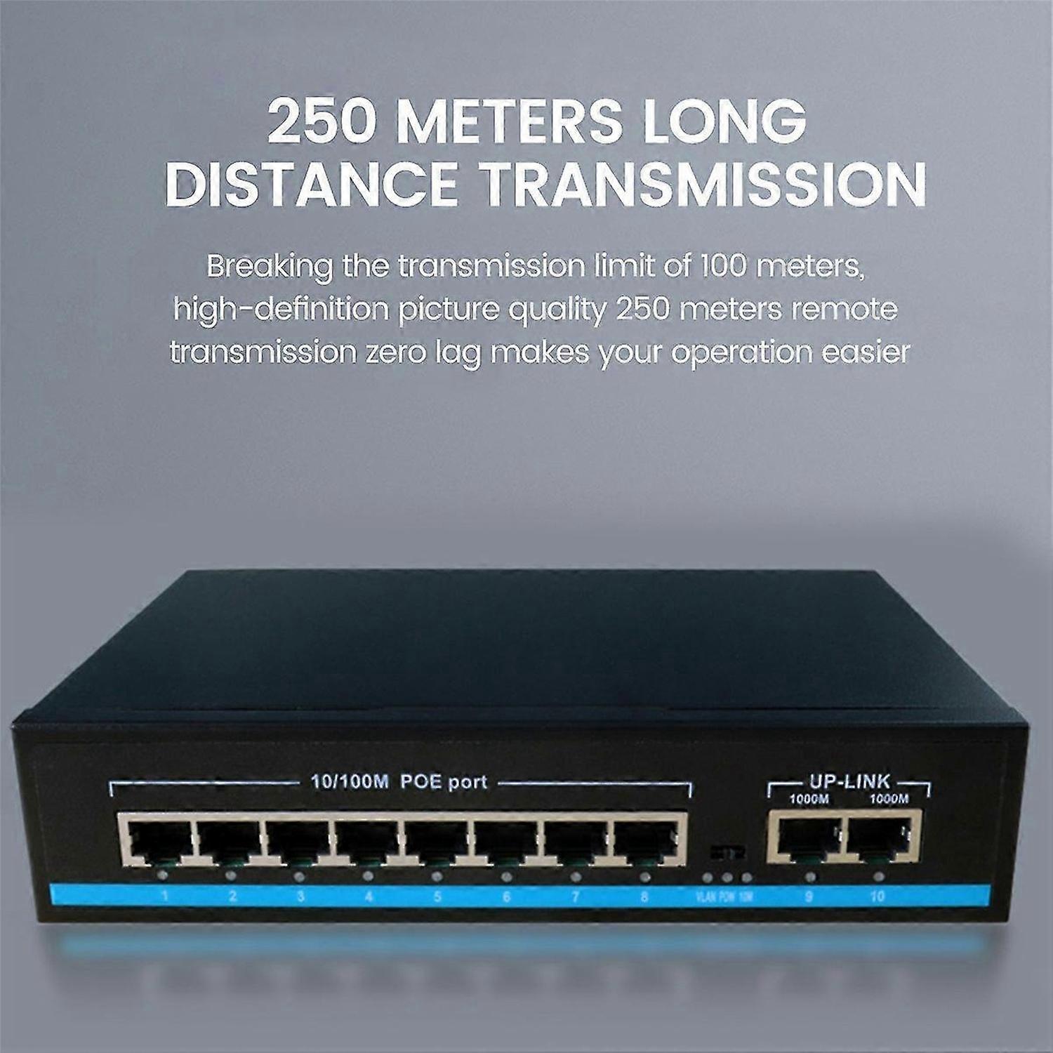 POE Switch 10 Port 100Mbps Ethernet Smart Switch EU Plug