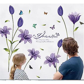 Walplus Wandaufkleber Blumen & Schmetterlinge – Selbstklebend, Ablösbar, 2,6x2,7 M, Für Wohnzimmer, Kinderzimmer, Büro & Mehr