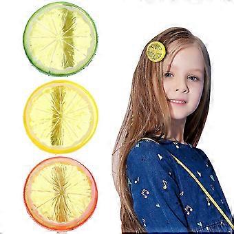 Haaraccessoires mit Zitronenmotiv im Fruchtdesign für Damen und Töchter, ideal für die Schule (3-teilig)