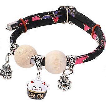 Cat Collar, Cedar Bead Pet Cat Collar, Adjustable Small Medium Large Animal Neck Decoration, All Day Wear Collars for Walking Training Holiday-xxy