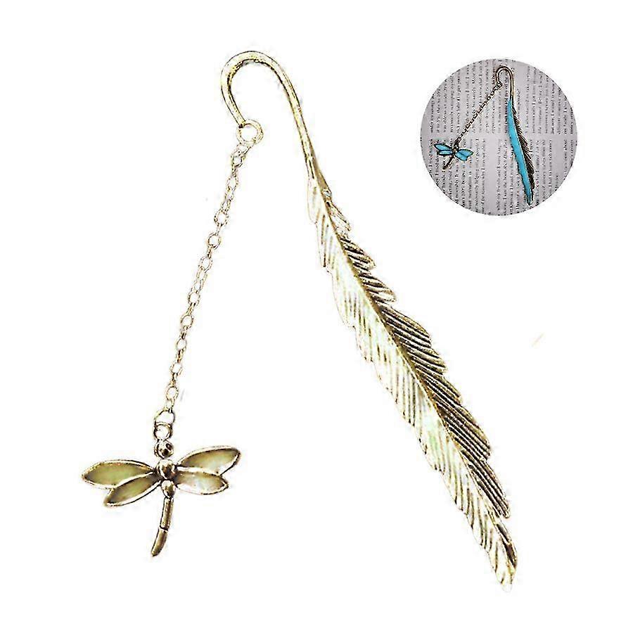 Creative Metal Feather Dragon Bookmark - Fluorescent