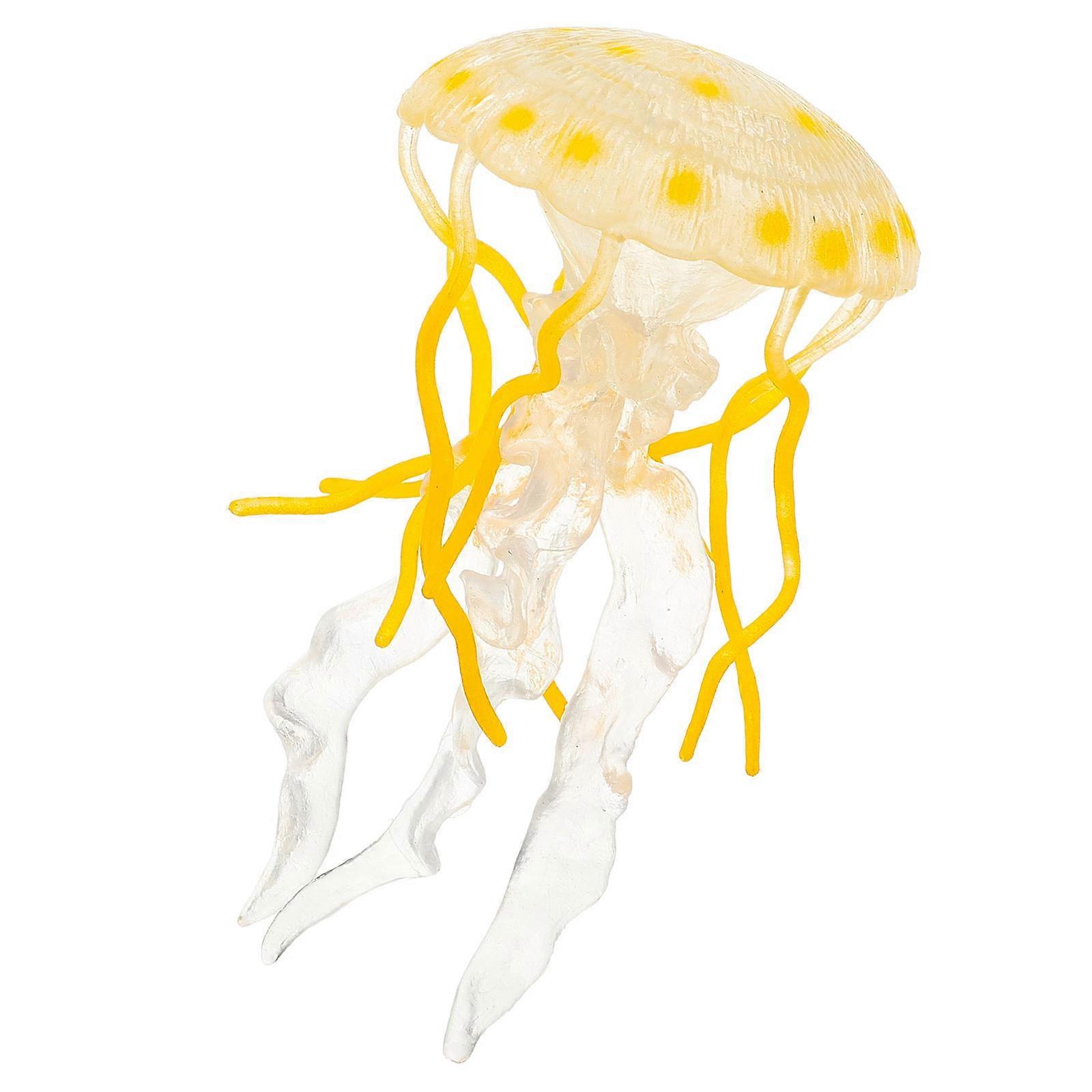 Plastic Simulation Jellyfish for Decoration Yellow Model