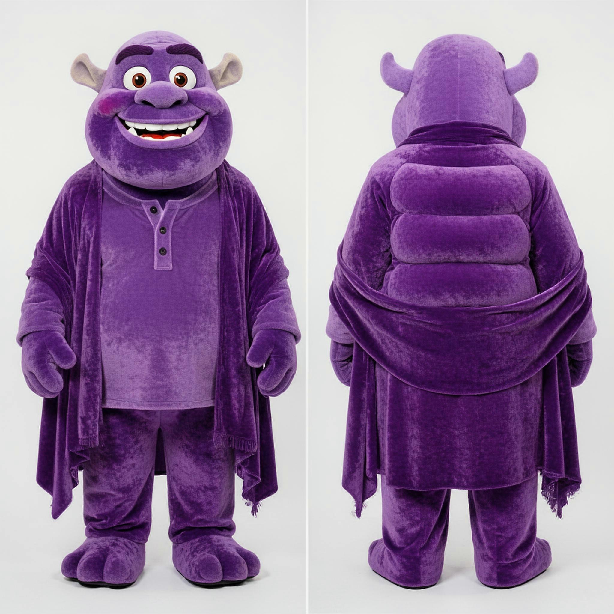 MASTICOT Purple Velvety Towering Ogre Mascot