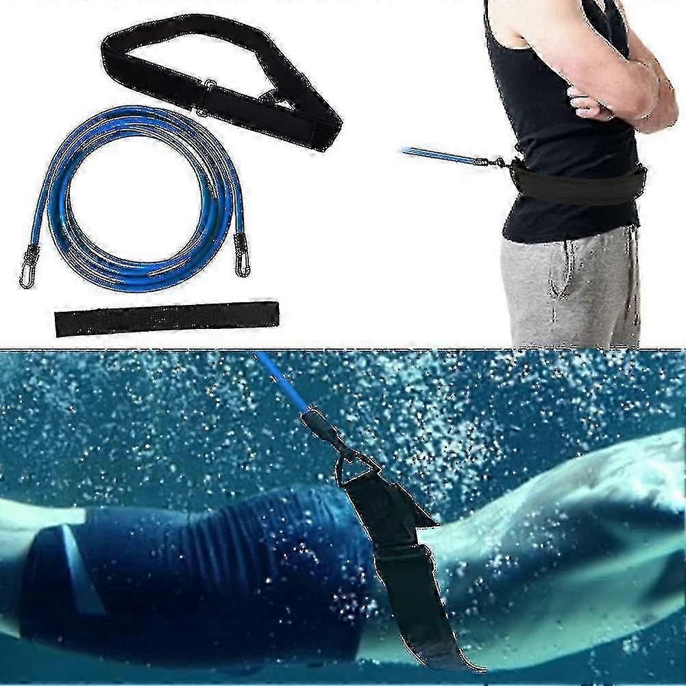 Justerbar simrem för pool, 4m elastiskt rep, simmotstånd, simning