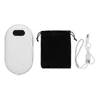 2 in 1 Electric Hand Warmer Power Bank USB Rechargeable Hand Heater Portable LCD Display Hand Warmer for Fishing Camping Hiking White