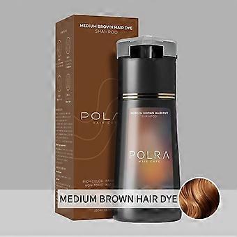 Hair dye shampoo, polar hair care fast-acting hair dye shampoo, natural hair dye shampoo, covers gray hair (medium brown).