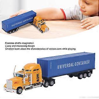 Caminhão de Contêineres de Brinquedo, Escala 1:65, Caminhão Americano para Transporte de Contêineres, Caminhão Grande, Modelo de Carro em Liga Metálica, Brinquedo em Miniatura, Presente Simulado em Escala 1:65 para Meninas e Meninos
