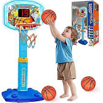 Kids Basketball Hoop with Light & Sound, Adjustable Indoor Hoop for Toddlers Age 1-3, Includes 3 Mini Basketballs