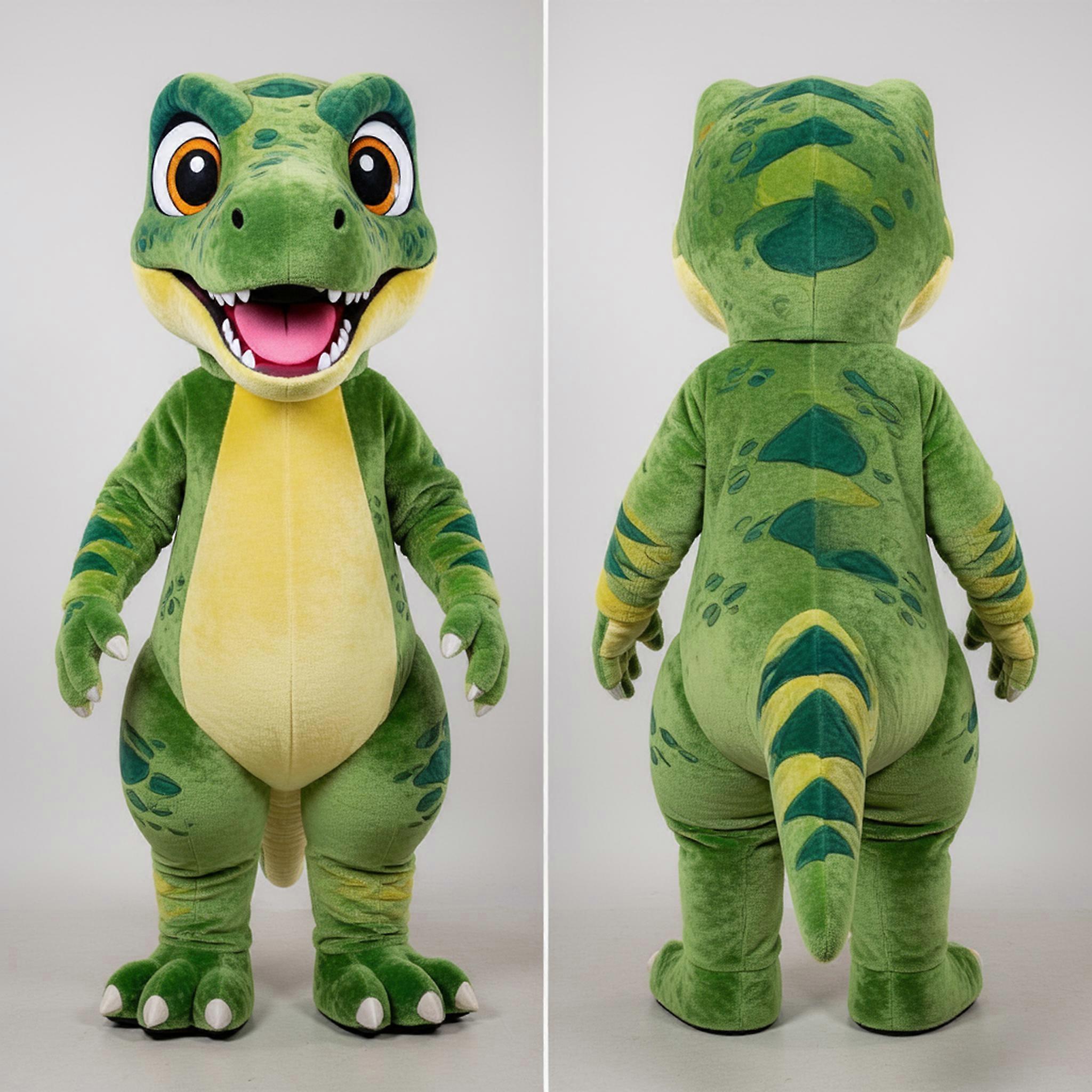 MASTICOT Olive Cartoon Utahraptor Mascot