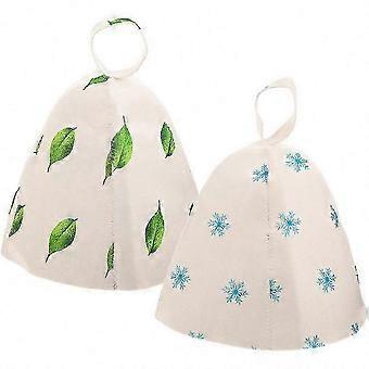 Set van 2 vilten saunahoeden voor haarbescherming, dikke badmutsen voor lang haar, spa-accessoires voor krullend haar.