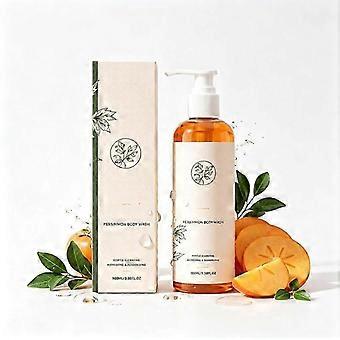 100ml Persimmon Body Wash for Men & Women Natural Persimmon Extract Deodorizing Shower Gel Deep Cleansing Moisturizing Body Wash for Mature Skin-jry