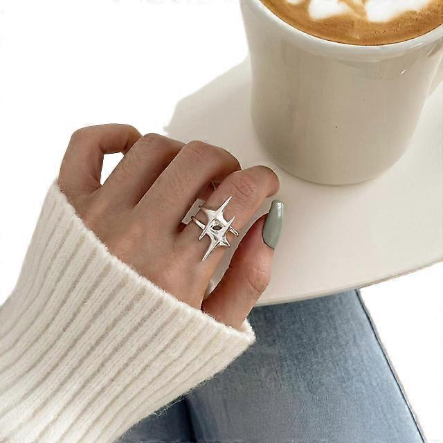 925 Sterling Silver Adjustable Star Ring