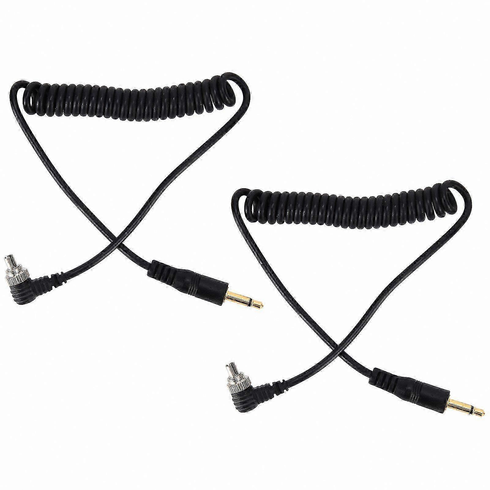 Black Coiled PC Sync Cable Set