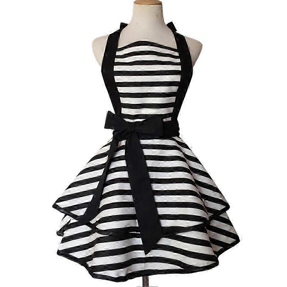 Striped Cotton Apron Ruffle