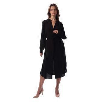 Boss Womens/Ladies Dibanorah Notch Neck Long-Sleeved Midi Shirt Dress