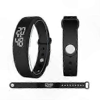 Silent Alarm Smartwatch with Vibration Alert, Body Temperature Monitoring, LED Display, Rechargeable, IPX57 Waterproof_RhZc