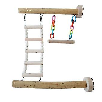 Bird Perch Stand Toy Parrot Swing Climbing Ladder Birdcage Play Gym...