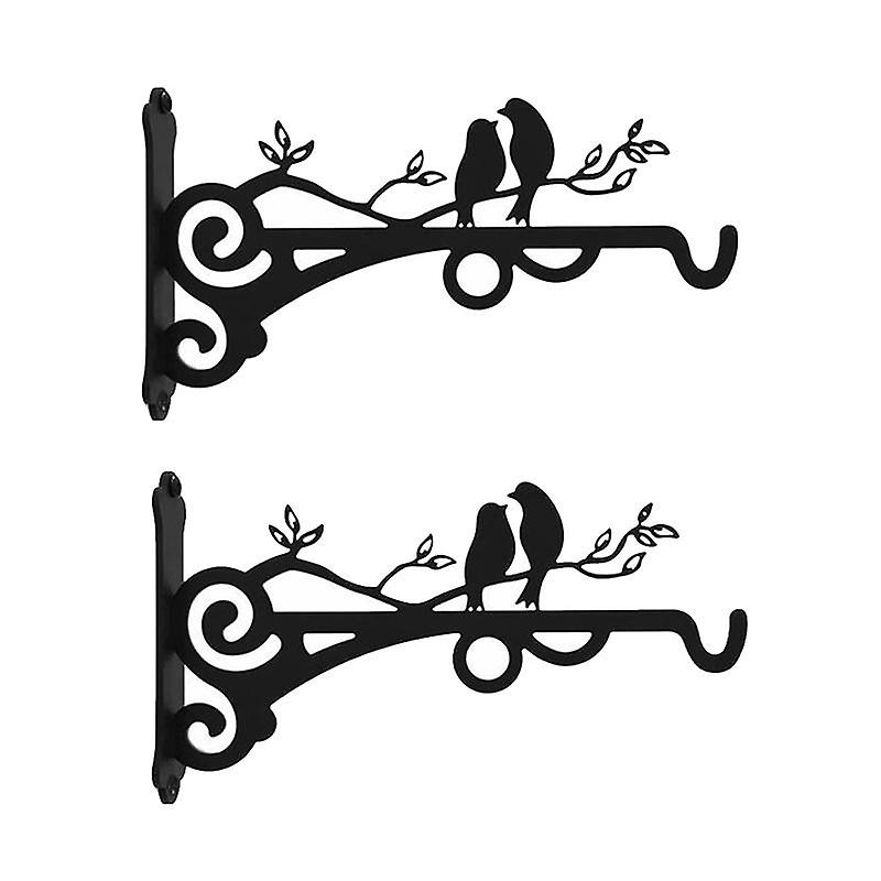 Metal Hanging Basket Hooks Solid with Screws Outdoor Bracket Plants Lantern Bird 2Pcs