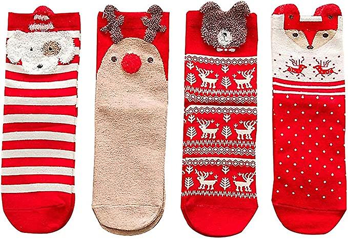 4 pares de calcetines navideños