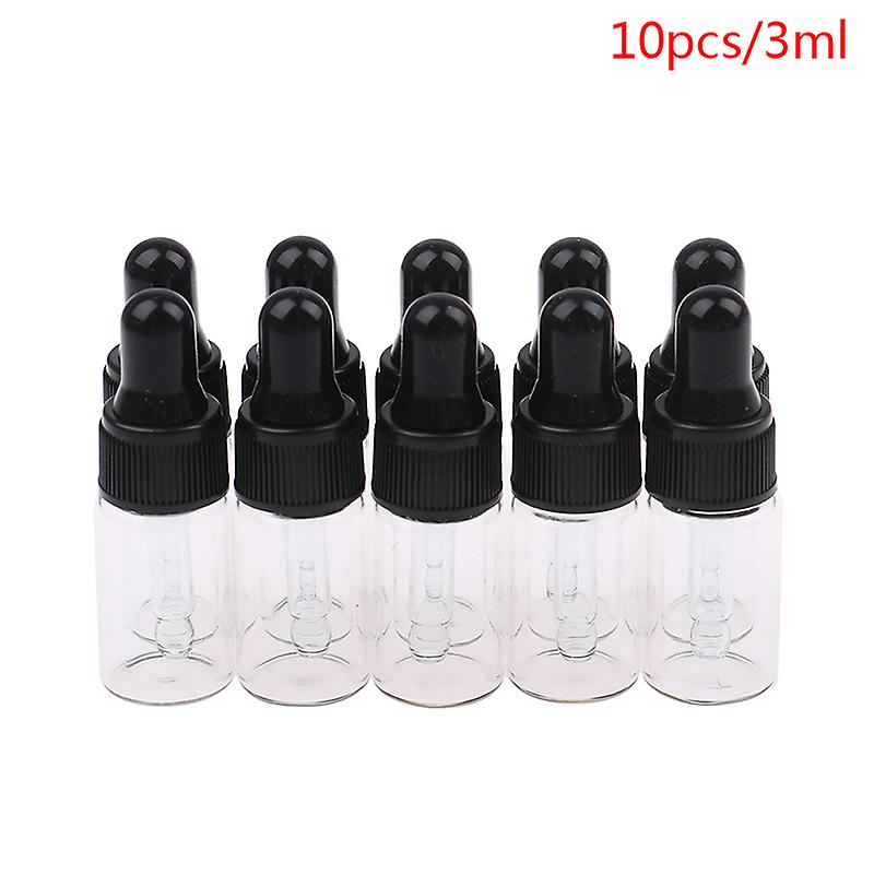 10pcs 3/2/1ml Amber Glass Bottles For Essential Oils With Glass Eye Dropper