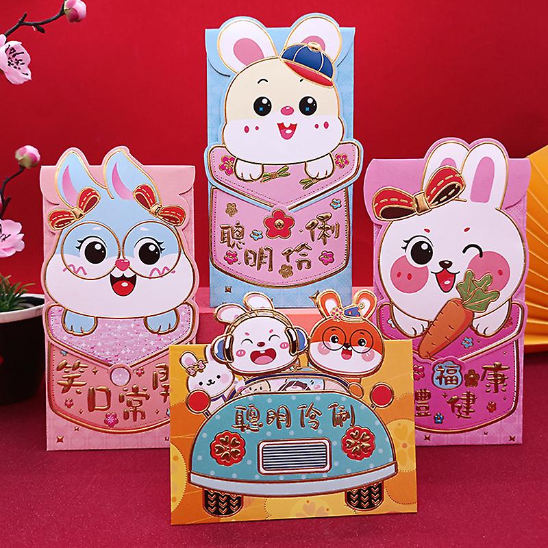 6pcs Spring Festival Red Envelopes New Year 2023 Rabbit Year Red Packet