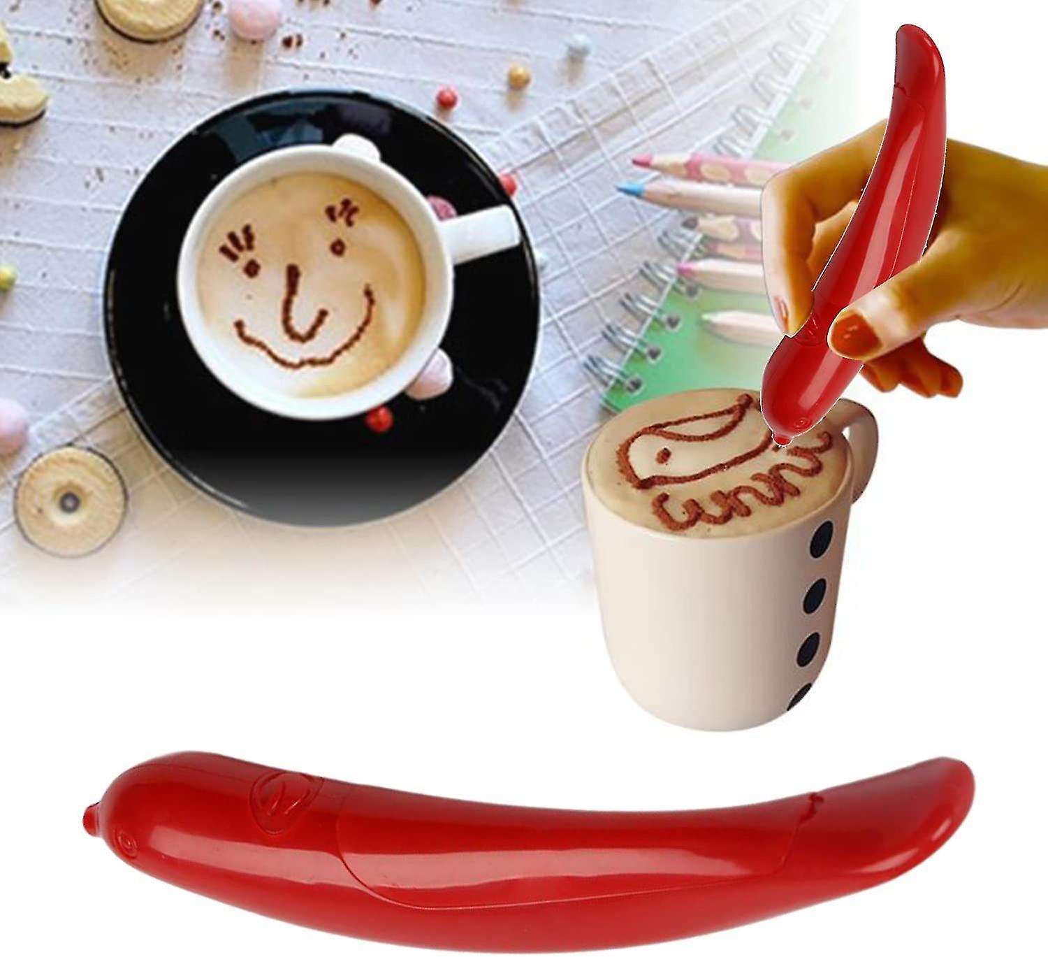 Kahve Sanat Kalemi Elektrikli, Kakao Latte Kalem Kahve Baharat Kalemi Kek Dekorasyon Kahve Oyma Kalem Çikolata Tozu İçin
